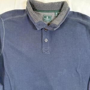 G.H. Bass & Co Men’s Fleece Pullover XXL Blue With Buttons Closure‎
